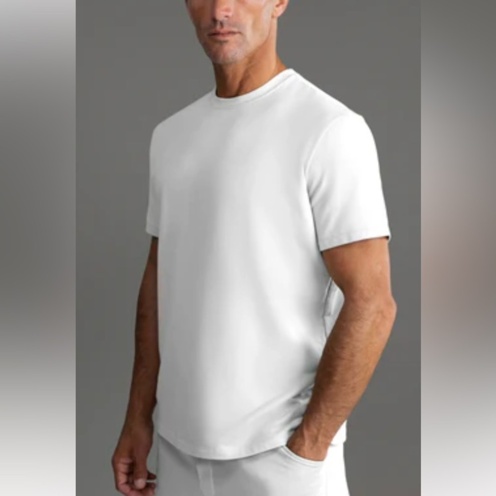 SENE Cumulus Crew T-Shirt White Short Sleeve Heavyweight Terry Cotton M L XL XXL
